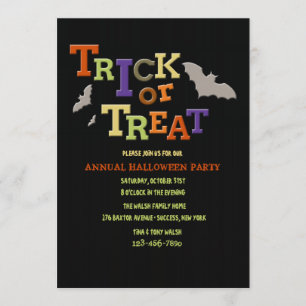 Einladung zum Trick oder Treat Halloween-Party