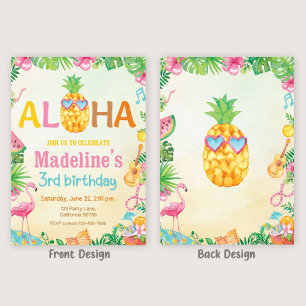 Einladung zum tropischen Geburtstag Hawaiian