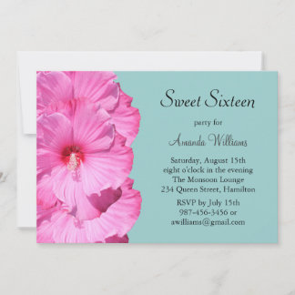 Einladung zum tropischen Geburtstag (Türkis)