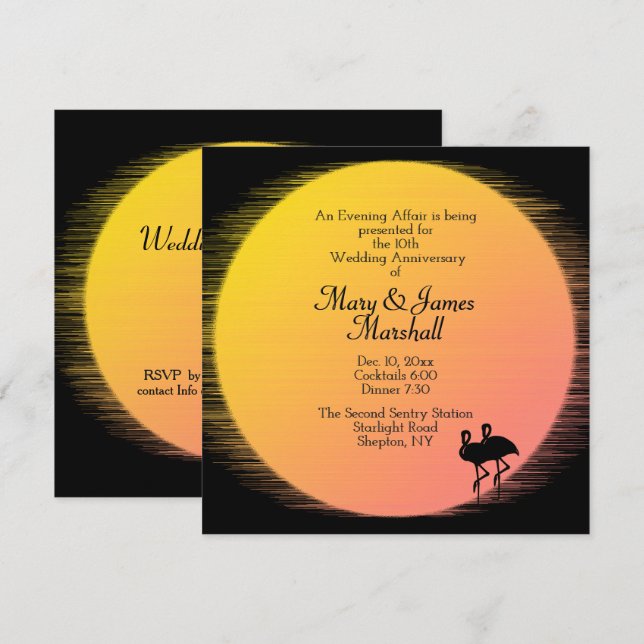 Einladung zum tropischen Hochzeitstag (Vorne/Hinten)