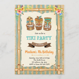 Einladung zum tropischen luau tiki Geburtstag