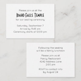 Einladung zum Versiegeln von Tempeln