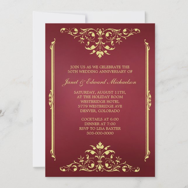 Einladung zum viktorianischen Rot-Gold-Jubiläum (Vorderseite)