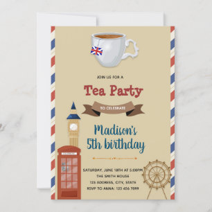 Einladung zum Vintage-London-Teeparty-Thema