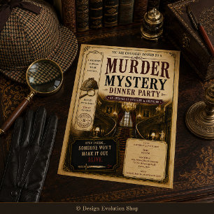 Einladung zum Vintage-Mörder-Mystery-Dinnerparty