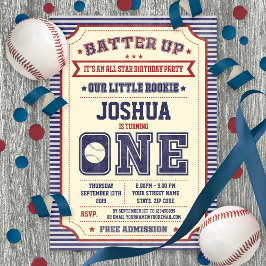 Einladung zum Vintagen 1. Geburtstag Baseball