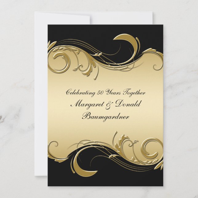 Einladung zum Vintagen 50. Hochzeitstag (Vorderseite)