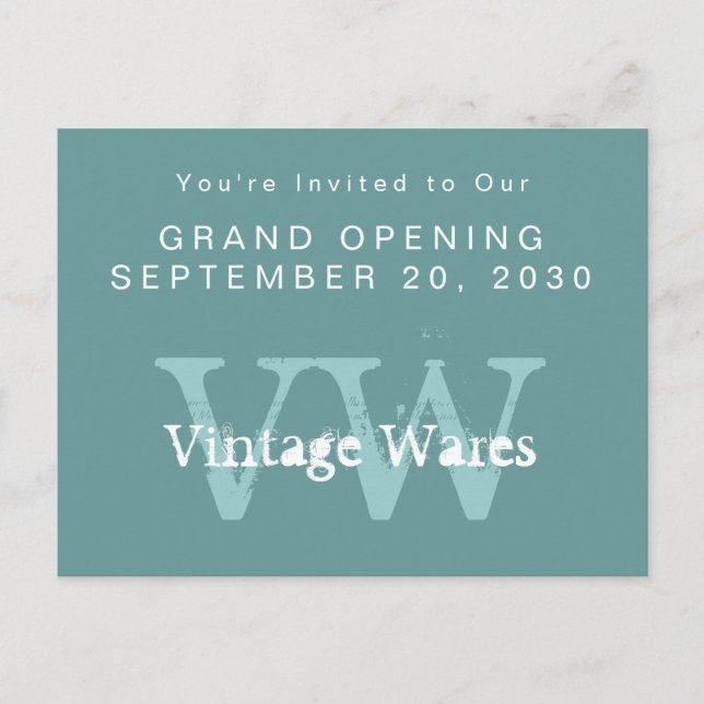 Einladung zum Vintagen Business Store (Vorderseite)