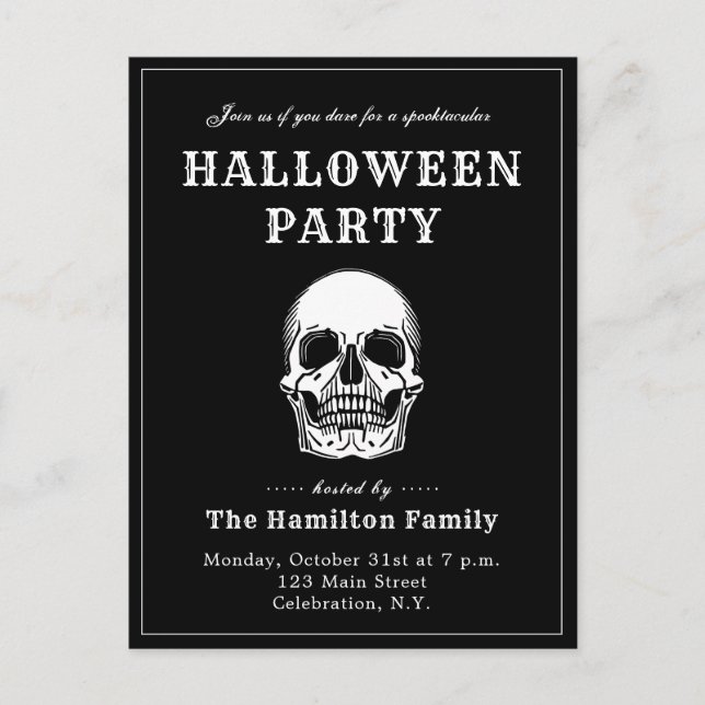 Einladung zum Vintagen Halloween-Party Postkarte (Vorderseite)