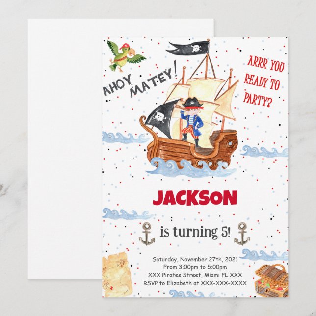 Einladung zum Wasserfarben (Vorne/Hinten)