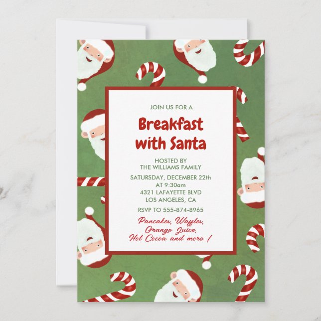 Einladung zum Weihnachtsfrühstück mit Santa Barley (Vorderseite)