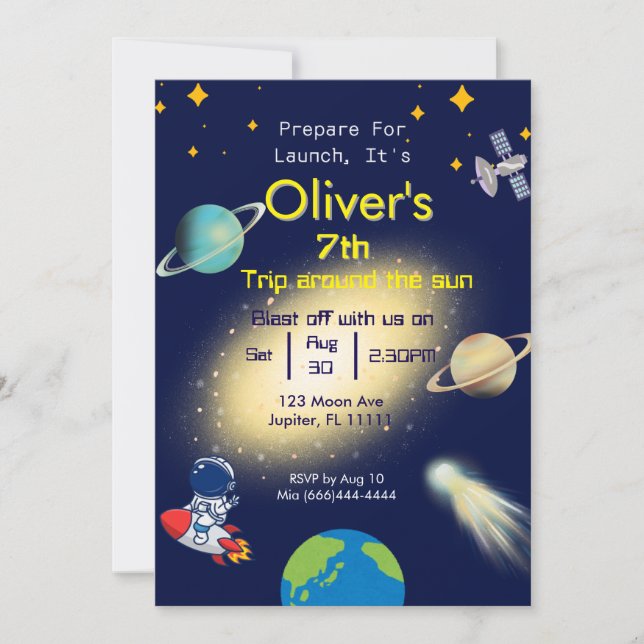 Einladung zum Weltraumtag - Party starten (Vorderseite)