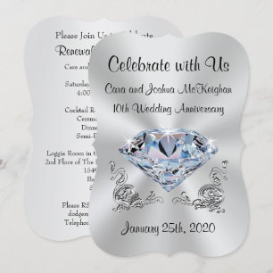Einladung zum zehnten Hochzeitstag nach Maß bestel