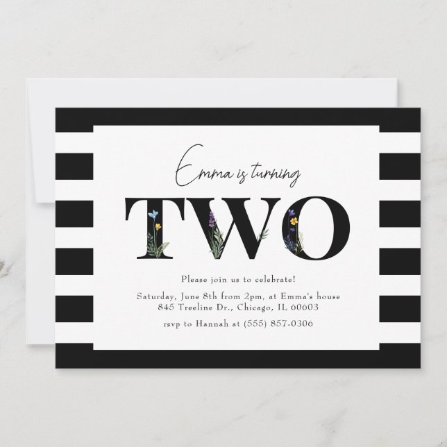 Einladung zum zweiten Geburtstag der klassischen B (Vorderseite)