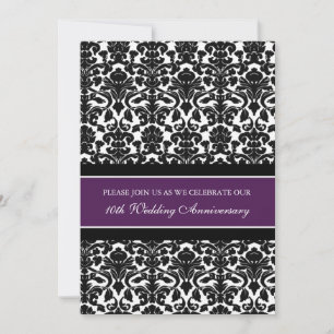 Einladung zur 10-Jahres-Jubiläumsfeier Plum Damask