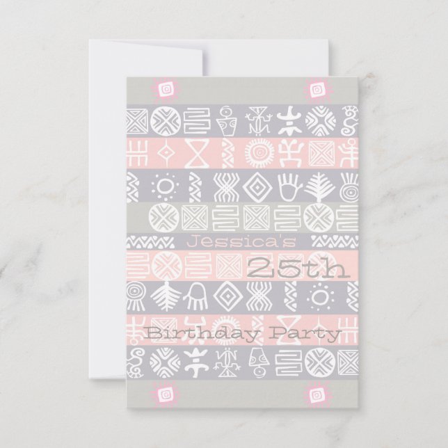 Einladung zur 25. Geburtstagspartei (Vorderseite)