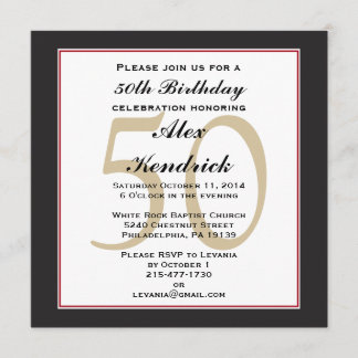 Einladung zur 50. Geburtstagsparty