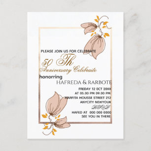 Einladung zur 50. Hochzeitsfeier, Greenery-Hochzei