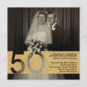 Einladung zur 50. Hochzeitsjubiläumsfeier 5,25 x 5