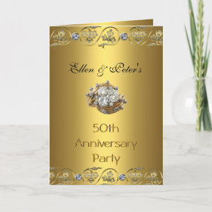 Einladung zur 50. Hochzeitstag Party Gol
