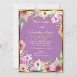 Einladung zur 60. Lila Blumengolden Geburtstagspar