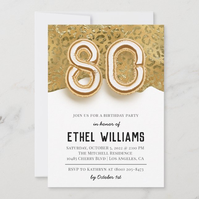 Einladung zur 80. Geburtstagsfeier (Vorderseite)