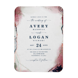 Einladung zur abstrakten Hochzeit in Burgund und N Magnet