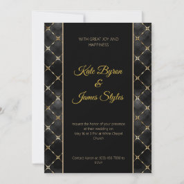 Einladung zur Abstrakten Hochzeit in Schwarz und G