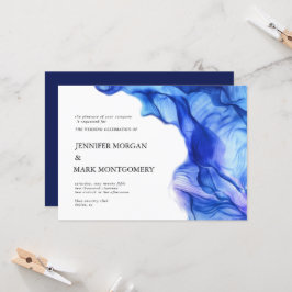 Einladung zur abstrakten Seidenblauer Hochzeit