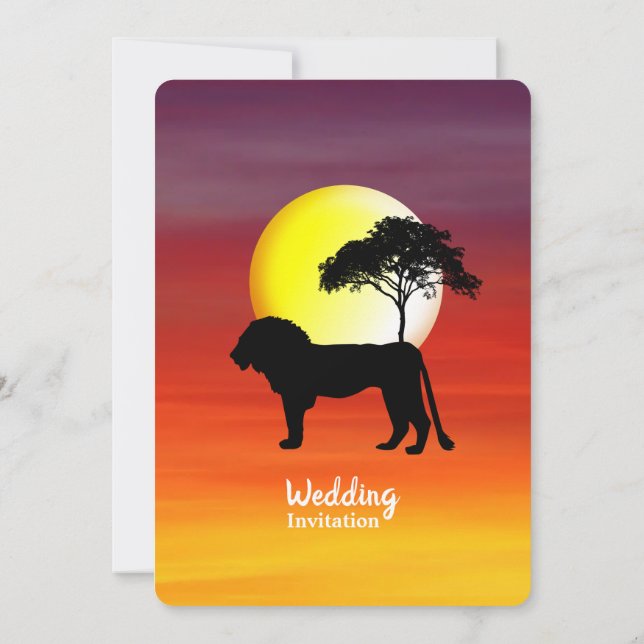 Einladung zur afrikanischen Safari Wedding Destina (Rückseite)