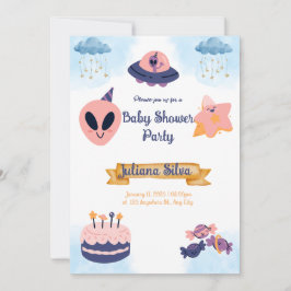 Einladung zur Alien von Baby Shower Pink