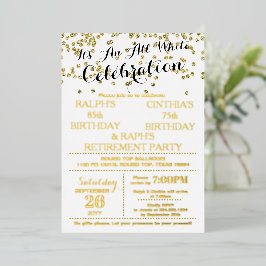 Einladung zur All White Celebration mit Goldfolie-