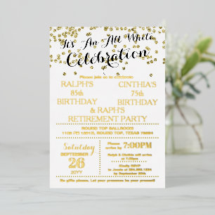 Einladung zur All White Celebration mit Goldfolie-