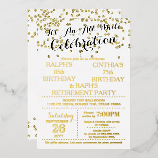 Einladung zur All White Celebration mit Goldfolien