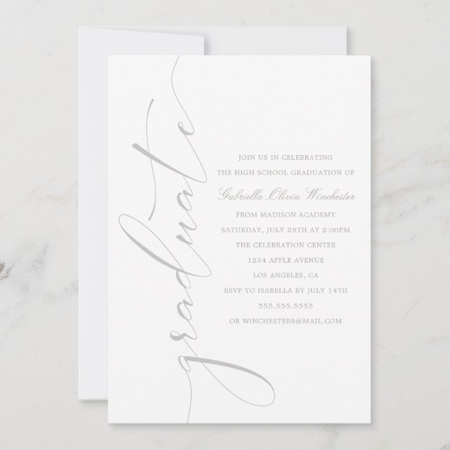 Einladung zur anspruchsvollen Graduiertenparty (Vorderseite)