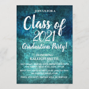 Einladung zur aquamarinen Navy Blue Graduation Par