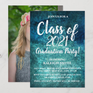 Einladung zur aquamarinen Navy Blue Graduation Par