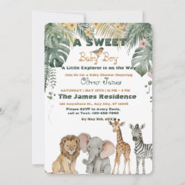 Einladung zur Baby Boy Tropical Jungle Safari Baby