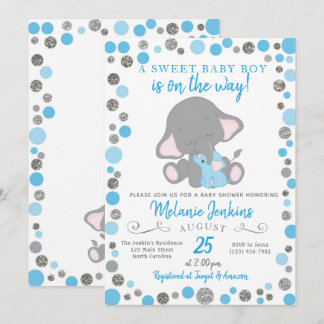 Einladung zur Baby-Dusche, Elephant-Babydusche