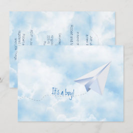 Einladung zur Baby-Dusche von Papierflugzeugen