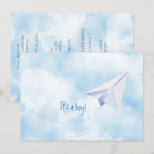 Einladung zur Baby-Dusche von Papierflugzeugen