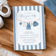 Einladung zur Baby-Party "Blue Jean Baby"