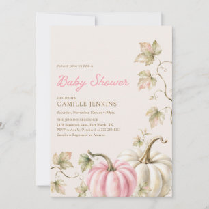 Einladung zur Baby-Party für das Herbst-Kürbismädc