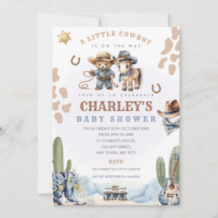 Einladung zur Baby-Party für kleinen Cowboy-Jungen