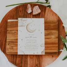 Einladung zur Baby Shower 'Über den Mond'