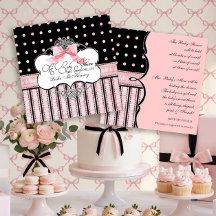 Einladung zur Babydusche - Französischer Bow Dot S