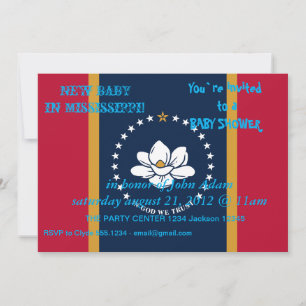 Einladung zur Babydusche mit Flagge von Mississipp