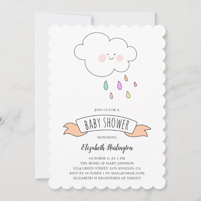 Einladung zur Babydusche. Pachy lustige Einladung. (Vorderseite)