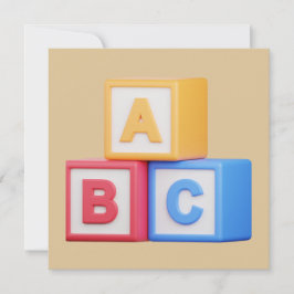 Einladung zur Babyparty - Alphabetwürfel