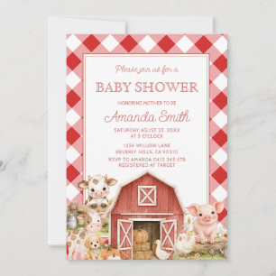 Einladung zur Babyparty auf dem Bauernhof mit Farm